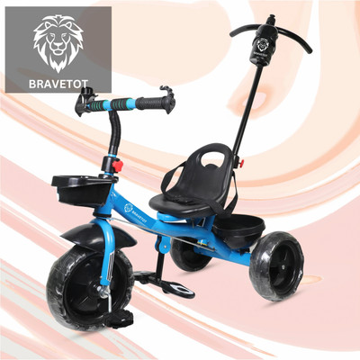 BRAVETOT BABY TRICYCLE WITH PARENT HANDLE LIGHTBLUE_BASKET_03 Tricycle(Light Blue)