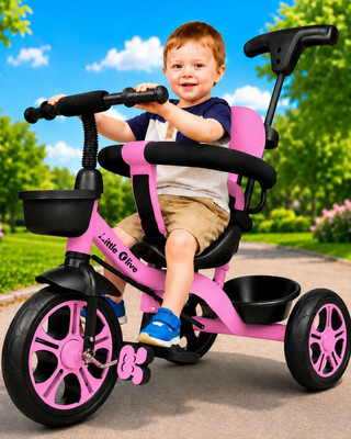 Little Olive Kiddie Kart Tricycle For Kids - Pink Kiddie Kart Tricycle - Safe, Sturdy, And Stylish Ride-On Toy For Kids, Ages 2-5 Tricycle(Pink)