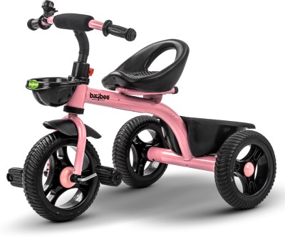 baybee Gezee 2-in-1 Baby Tricycle for Kids, Trike with Adjustable Push & Storage Basket Eva Wheels & Storage Basket |Baby Kids Cycle Trikes for 1.5 to 5 Yrs Tricycle(Pink, Black)