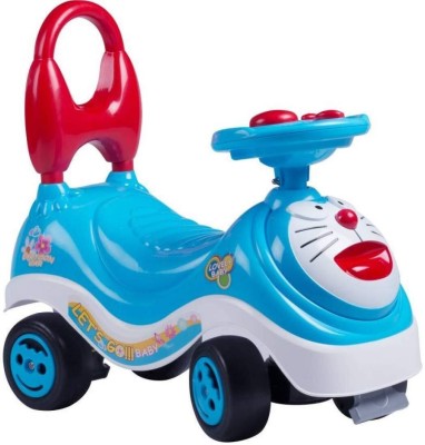 ROSAIRES Ride On Non Pedal New Doraemon Mini Car Frog Scooter Push Bicycle with Music Handle & Non Pedal Tricycle(Blue)