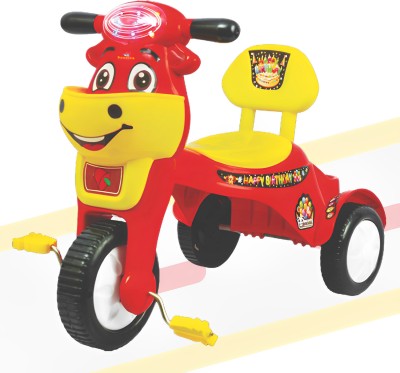 DANDLES Musical Happy Birthday Kids Tricycle with Light, Back Rest & Storage basket for 2 to 5 Years Tricycle(Red)