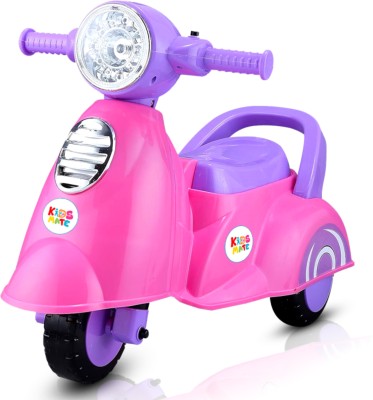 Kidsmate Rhino Manual Push Scooter: Fun Ride-On with Music & Light for Kids | Durable & Entertaining | Age 2 to 4 Years Scooter Non Battery Operated Ride On Tricycle(Pink, Purple)