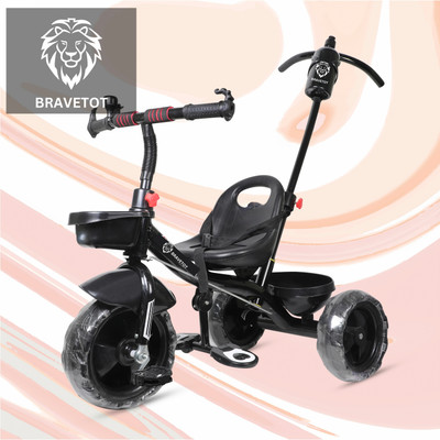 BRAVETOT BABY TRICYCLE WITH PARENT HANDLE BLACK_BASKET_03 Tricycle(Black)
