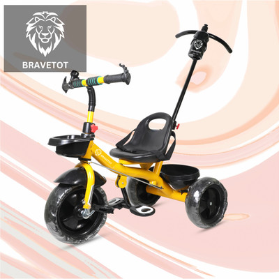 BRAVETOT BABY TRICYCLE WITH PARENT HANDLE YELLOW_BASKET_03 Tricycle(Yellow)