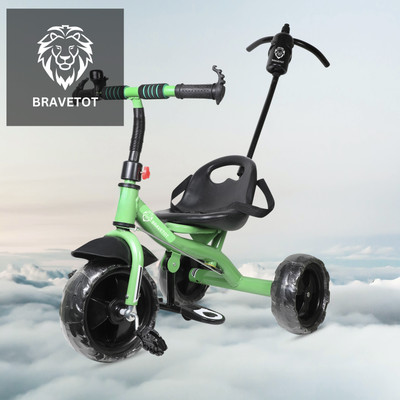 BRAVETOT BLACK COLOR PARENT HANDLE FOR TODDLERS AND BABY Tricycle\Trike BRVGREEN_TODDLER Tricycle(Green)