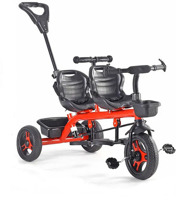 JoyRide Twins Seat Kids Tricycle Convertible Baby Tricycle Kid's Trike with Parental Push Handle | Seat Belt Kids trikes | Outdoor Toddler Bicycle for Boys & Girls Tricycle(Red) JoyRide Twins Seat Kids Tricycle Convertible Baby Tricycle Kid's Trike with Parental Push Handle | Seat Belt Kids trikes | Outdoor Toddler Bicycle for Boys & Girls Tricycle(Red)