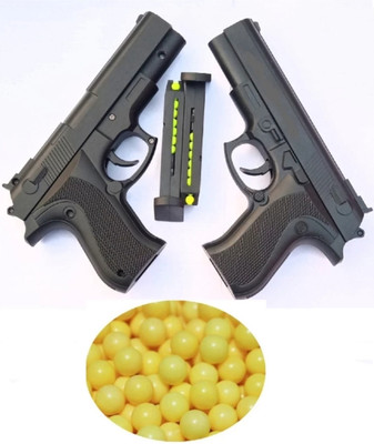 Jipsam P-729 Pack of 2 kids mouser toy gun with extra bullets for kids and boys Guns & Darts(Black)