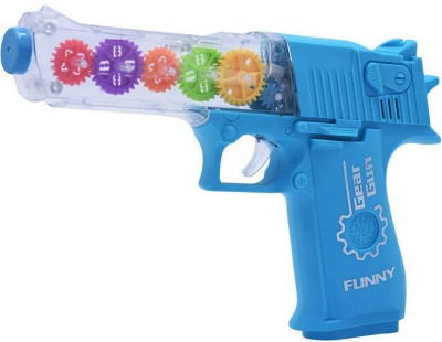 RAINBOW RIDERS Colourful Electric Gear Transparent Flashing Light & Sound Concept Gun Toy Guns & Darts(Blue)