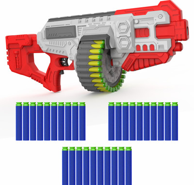 333MART Street Viper Big Blaster Motorized Dart Gun Toy Including 30 Soft Foam Bullets Guns & Darts(Red)
