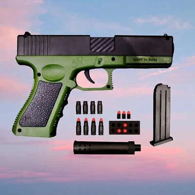 GEX Shooting Toy Gun for Kids Soft Bullet Blaster Gun | Foam Darts Jump Ejecting. Guns & Darts(Green)