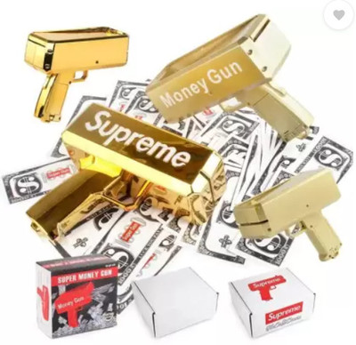 KinderTales Cash Gun Golden / Cash Money Gun Stress Reducer Toy Money Gun (Gold) Money Gun(Gold)