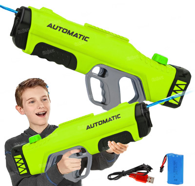FIDDLERZ Holi Pichkari for Kids Electric High Pressure Water Squirt Rechargeable Battery Water Gun(Green)