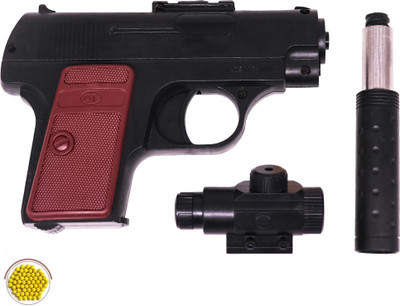 AZEENA Mouser Hand Pistol Gun Inspired By PUBG With BB Bullets And Laser Light For Kids Guns & Darts(Multicolor)
