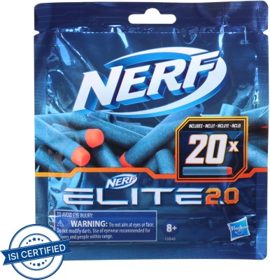 Nerf Elite 2.0 20-Dart Refill Pack ,Compatible With All Elite Blasters Darts & Plastic Bullets(Multicolor)