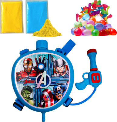 DEALbindaas Holi Mini Water Tank Gun Toy Pressure Pichkari & Back Pack Tank For Kids 1801 Water Gun(Blue)