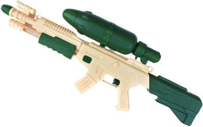 IndusBay 25 Inch AK-47 Pressure Water Gun Holi Pichkari Gun 650ML Capacity Toy Gun Water Gun(Green, White)