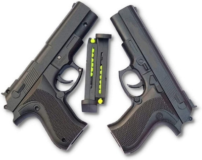 SHIVRAJ Toy Gun Pistol Black for Kids with 8 Round Reload and 6 mm Plastic BB Bullets. Guns & Darts(Black)