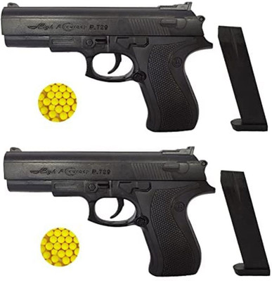 Rajni Pack of 2 Mouser Pistol Gun 729 for Kids Guns & Darts with 49 Dart Bullets Guns & Darts(Black)