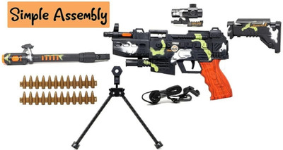 Just97 Machine Gun Toy with light and sound for kids 22 Guns & Darts(Multicolor)