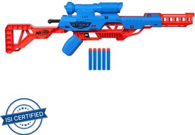 Nerf Alpha Strike Mantis LR-1 Dart Blaster with Targeting Scope, 5 Elite Foam Darts - Easy Load Prime Fire Guns &amp; Darts  (Multicolor)
