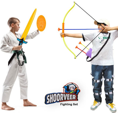 zokato Shoorveer Fighting Set Play with Realistic Looking Plastic Bow & Arrow, Bows & Arrows(Multicolor)