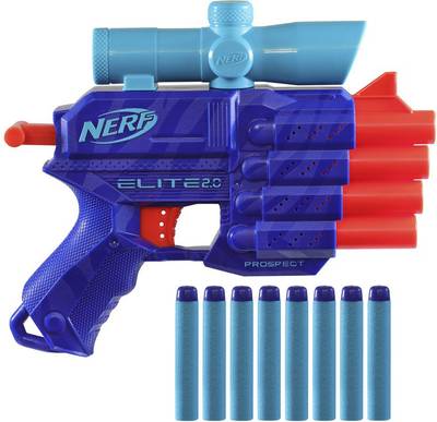 Nerf Elite 2.0 Prospect QS-4 Blaster with 8 Elite Darts, 4-Dart Blasting Guns & Darts