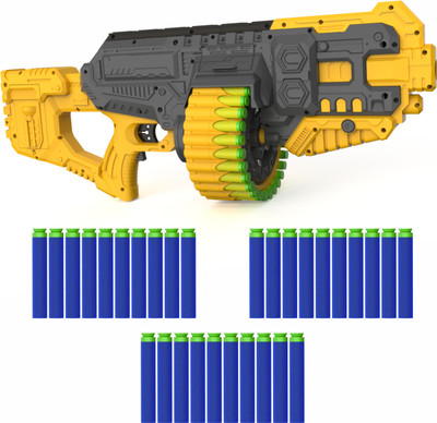 333MART Street Viper Big Blaster Motorized Dart Gun Toy Including 30 Soft Foam Bullets Guns & Darts(Yellow)