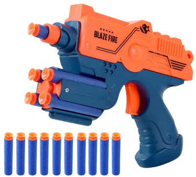SARASI Blaze Fire Gun, Manual Soft Bullet Gun, 10Pcs Soft Bullet, Pulling Lever, Guns & Darts(Multicolor)