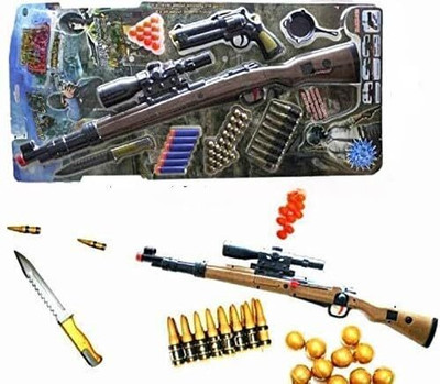 KidsCorner PUBG Gun KAR Sniper Rifle with Knife & Pistol Guns & Darts(Multicolor)