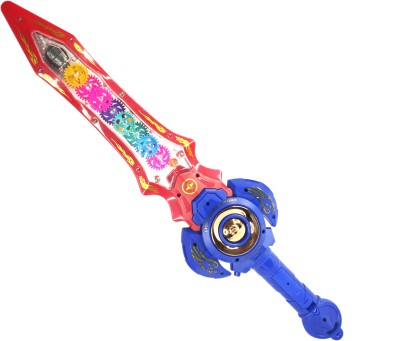 RAINBOW RIDERS Transparent Concept Gear Sword Toy with 3D Colorful Dazzling Light for Kids 3+ Maces & Swords(Red, Blue)
