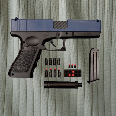 GEX Toy Gun Soft Bullet Pistol,Safe Foam Dart Blaster Shotting gun for kids Guns & Darts(Blue, Black)