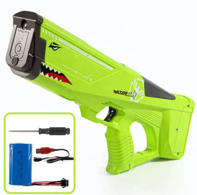 Artonezt Automatic Electric Water Gun for Kids, Water Blaster Soaker Squirt Big Gun Water Gun(Green, Black)