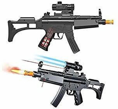 BBG Musical Army & PUBG Themed MP5 Toy Gun-With Wonderful Smoke Effect-60_1 Guns & Darts(Black)