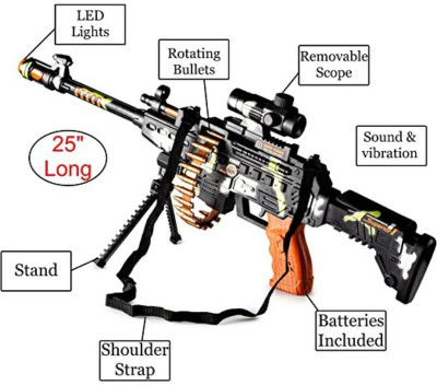 Just97 Machine Gun Toy with LED Flashing Lights and Sound Effects5 Diwali Gun(Multicolor)
