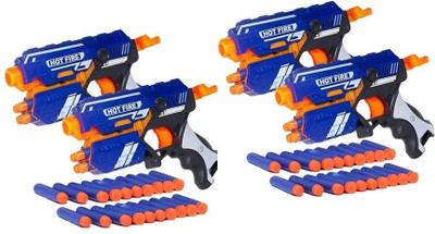 Braintastic 4 Pcs Blaze Storm Toy Gun with Safe Foam Bullets Fun Target Shooting Toy for Kid Guns & Darts(Multicolor)