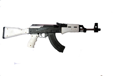 Subedar Enterprises AK-47 Toy Gun Assault Rifle Front Loader Black and White With Free Bullet Darts & Plastic Bullets(Black, White)