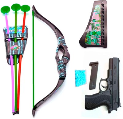 Dynamic Retail Global Gun Toys for Boys With Bullets, Archery Bow Arrows, Blaster Guns Darts 0.395q Guns & Darts(Multicolor)