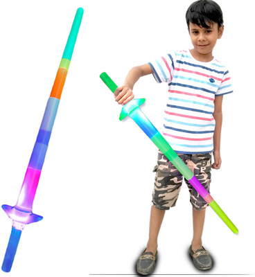 Uneeke Shape Glowing light sword Flashing Saber Toy star wars Maces & Swords kids talwar Maces & Swords(Multicolor)
