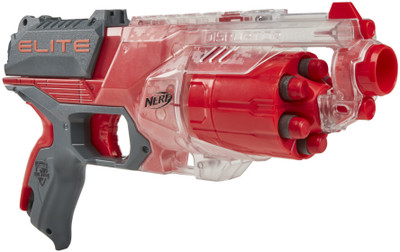 Nerf Elite Disrupter Blaster - 6 Dart Rotating Drum, 6 Official Elite Darts, Ages 8+ Guns & Darts(Red)
