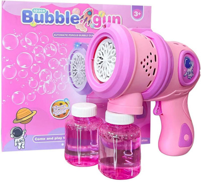Pepstter Space Bubble Gun Machine for Kids Toddlers,5000+ Bubbles Per Water Gun(Pink)