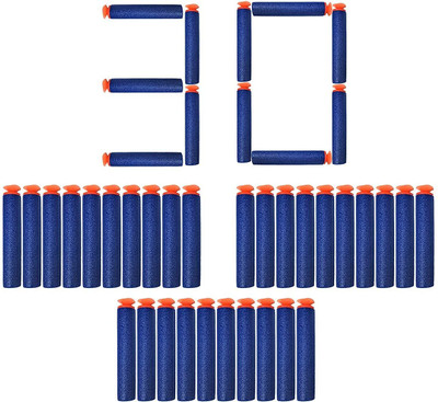 333MART Soft Foam Suction Bullets Darts for Toy Guns Sticky Safe Bullets-30 Count Darts & Plastic Bullets(Blue)