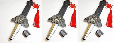 SSCollection Folding Sword Martial Arts Retractable Magic Sword for Exercises Pack of 3 Maces & Swords(Brown)