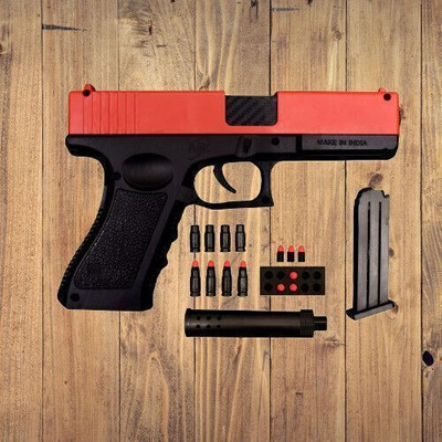 GEX Shooting Toy Gun for Kids Soft Bullet Blaster Gun -AK15 Guns & Darts(Black, Red)