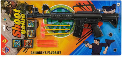 4S INTERNATIONAL Shoot Game Toy Gun Set – Children’s Favorite Shooting Play Set Guns & Darts(Black)