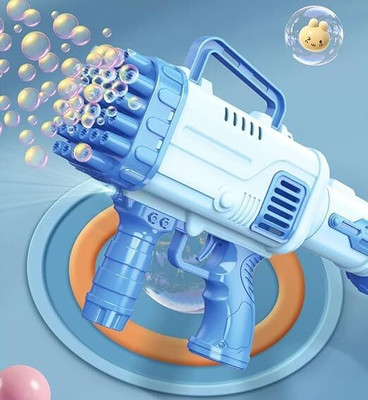 DOZTI 32Holes Bubble Maker Gun Toy for Kids with Bubble Solution & Launcher Machine Water Gun(Blue)