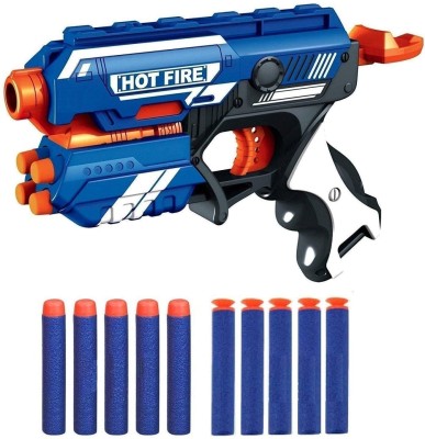 Wishkart Blaze Storm Hot Fire Soft Bullet Gun Toy With 10 Safe Soft Foam Bullets For Kids Guns & Darts(Multicolor)