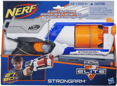 Nerf Elite Strongarm Toy Blaster with Rotating Barrel,Slam Fire, Incl. 20 Darts, Guns & Darts(Multicolor)
