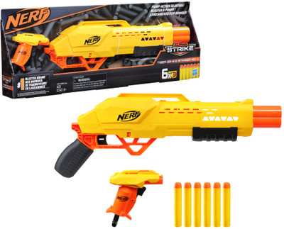 Nerf Alpha Strike Tiger DB-6 and Stinger SD-1 Blasters with 6 Official Elite Darts & Plastic Bullets(Multicolor)