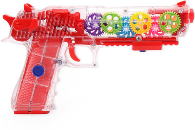 PromoCart Gear Transparent Musical Toy Gun for Kids with Laser Light and Flashing 3D Light Diwali Gun(Multicolor)