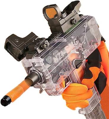 SAGAR Uzi-SMG Toy Submachine Gun Continuous Fire with Transparent Magazine Guns & Darts